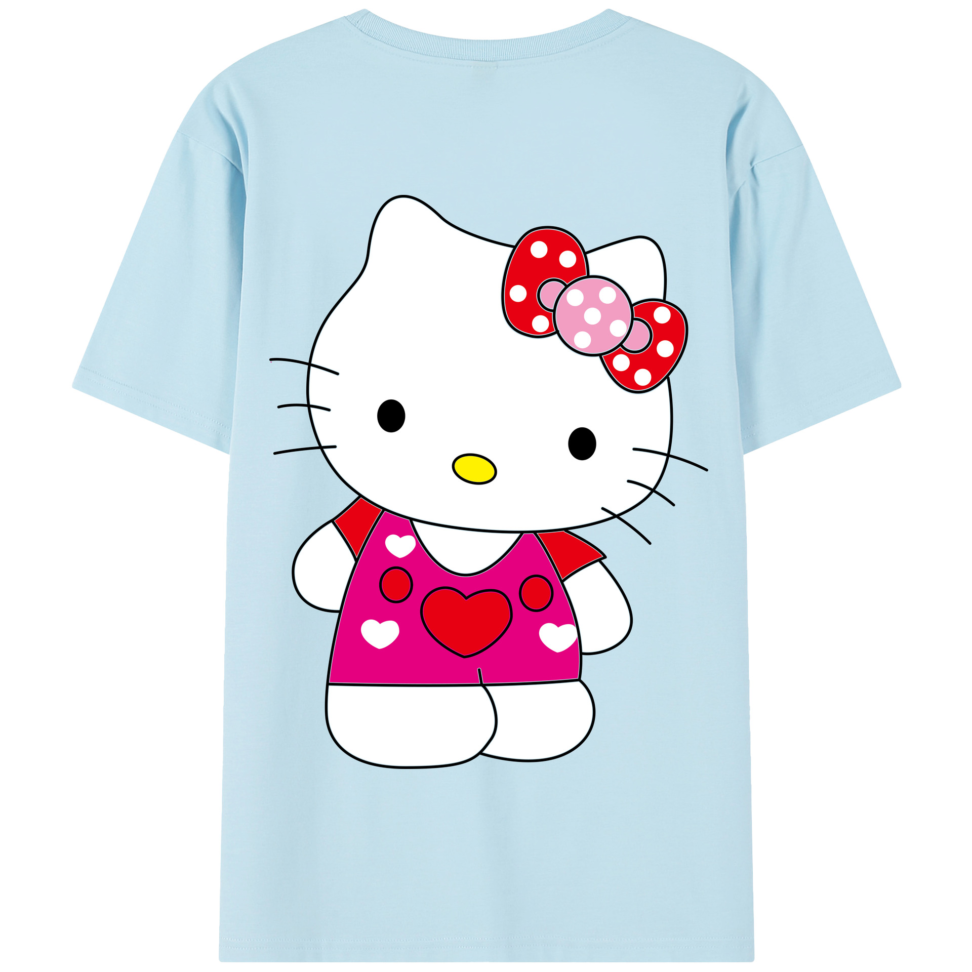（画像用） Hello Kitty ハローキティ 綿100％半袖Tシャツ（背面プリント）